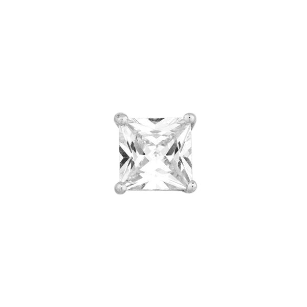 Sterling Silver 5mm Square CZ Stud Earrings on Post Back