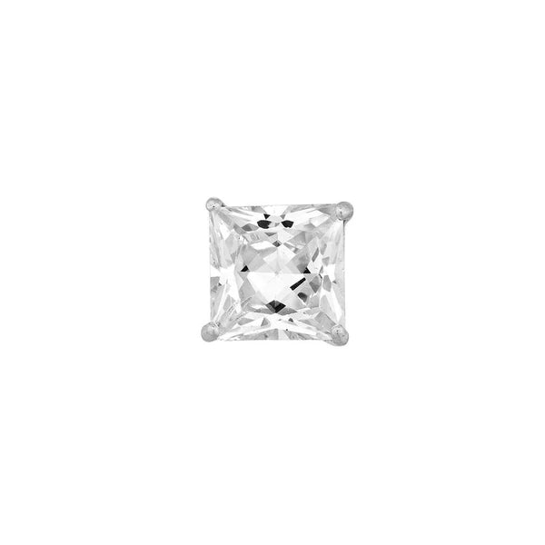 Sterling Silver 7mm Square CZ Stud Earrings on Post Back
