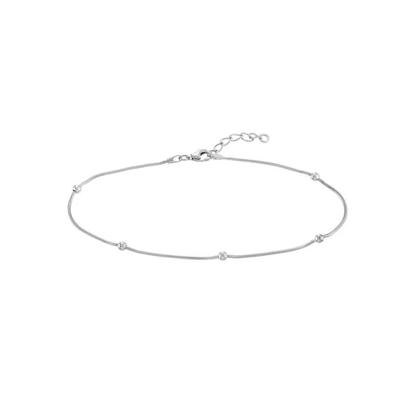 Sterling Silver Beads on SN/Ake Chain Anklet
