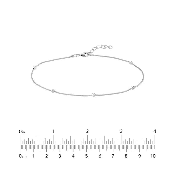 Sterling Silver Beads on SN/Ake Chain Anklet