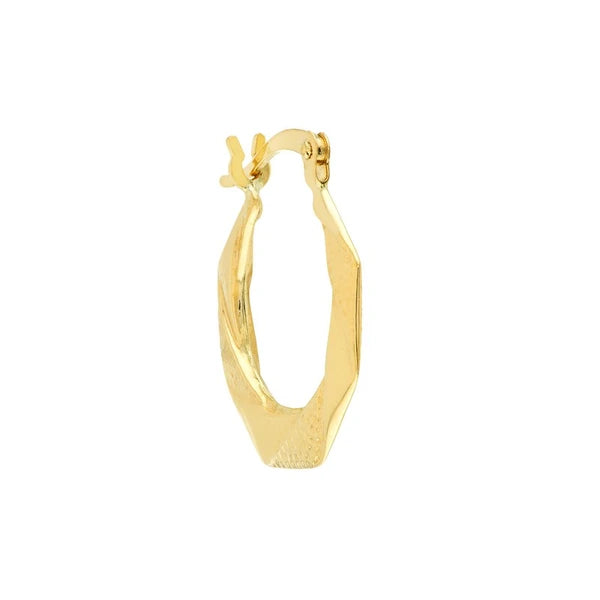 Textured Octagon-Shaped Mini Hoop Earrings