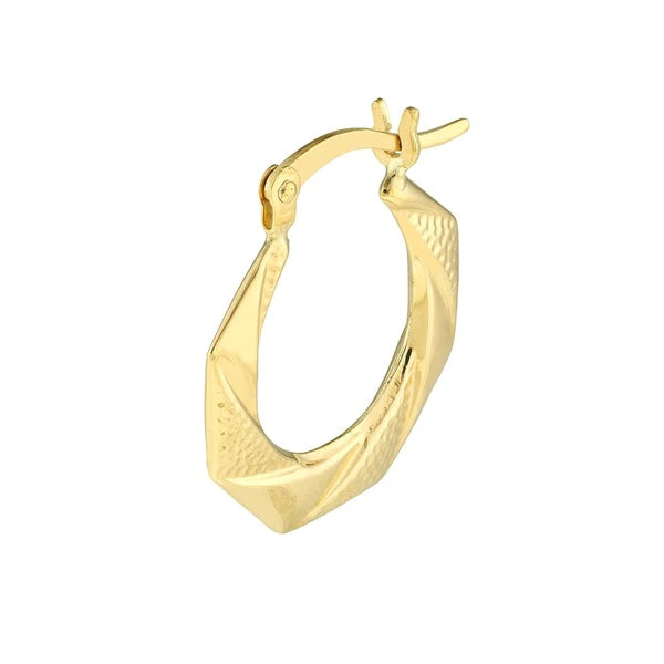 Textured Octagon-Shaped Mini Hoop Earrings