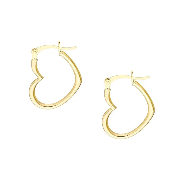 19mm Tilted Heart Hoop Earrings