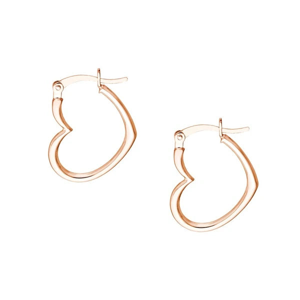 19mm Tilted Heart Hoop Earrings