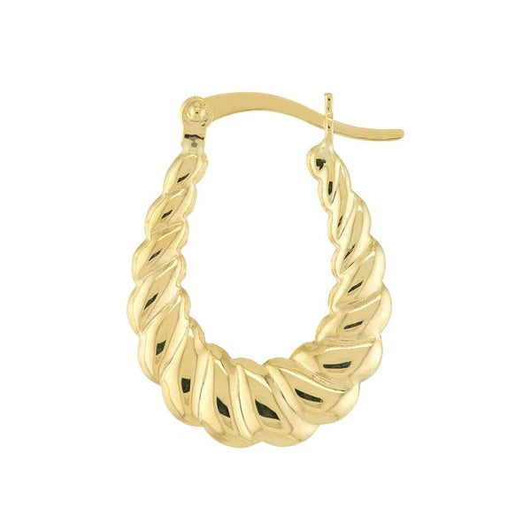 Scalloped Oval Hoop Earrings