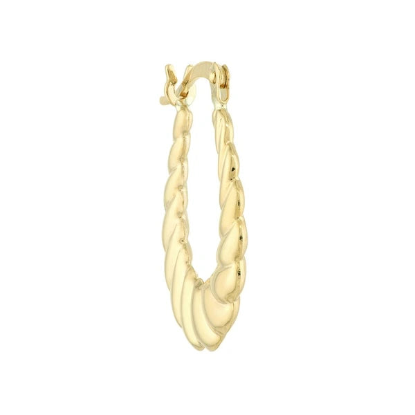 Scalloped Oval Hoop Earrings