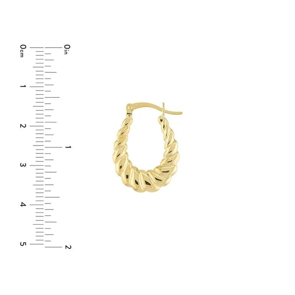 Scalloped Oval Hoop Earrings