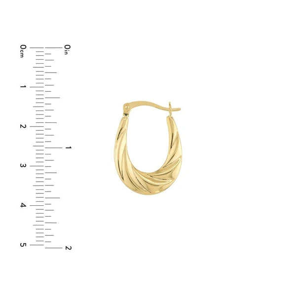 Twisted Oval Hoop Earrings