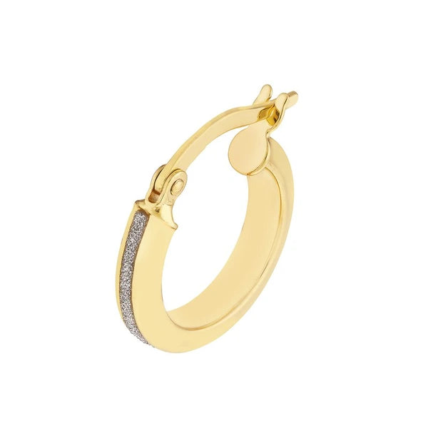 3mm x 10mm Sparkle Hoop Earrings