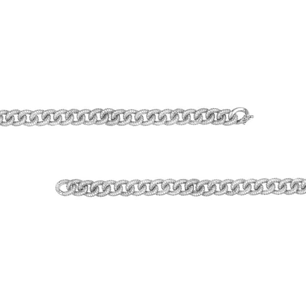 Sterling Silver CZ Curb Link Bracelet