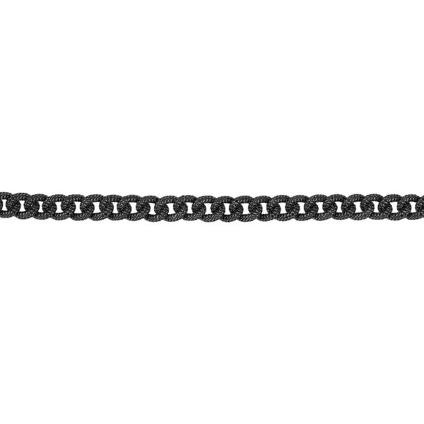Sterling Silver Black CZ Curb Link Bracelet