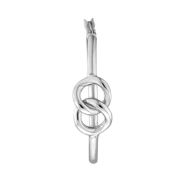 Plated Sterling Silver Double Link Hoop Earrings