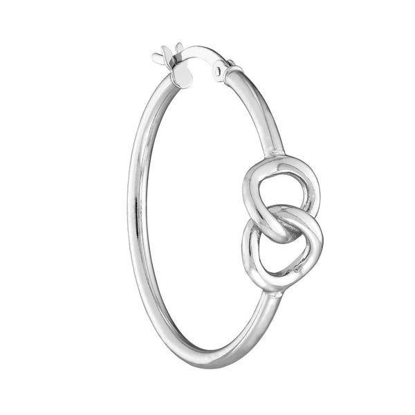 Plated Sterling Silver Double Link Hoop Earrings