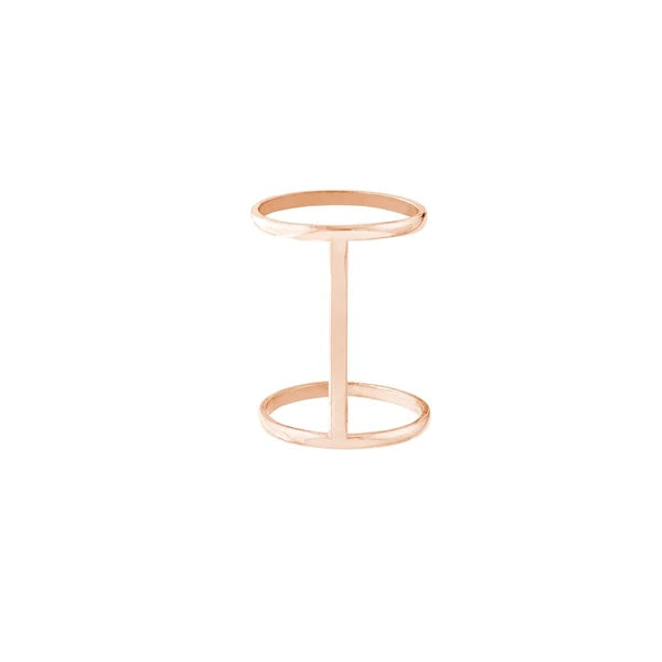 Sterling Silver Connected Double Band Ring