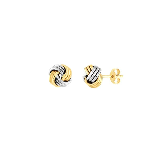 Triple Tube Love Knot Stud Earrings