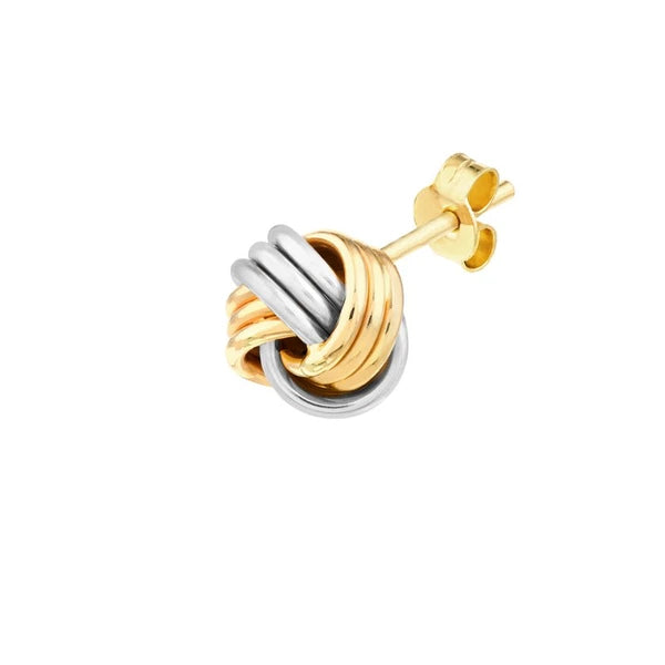 Triple Tube Love Knot Stud Earrings