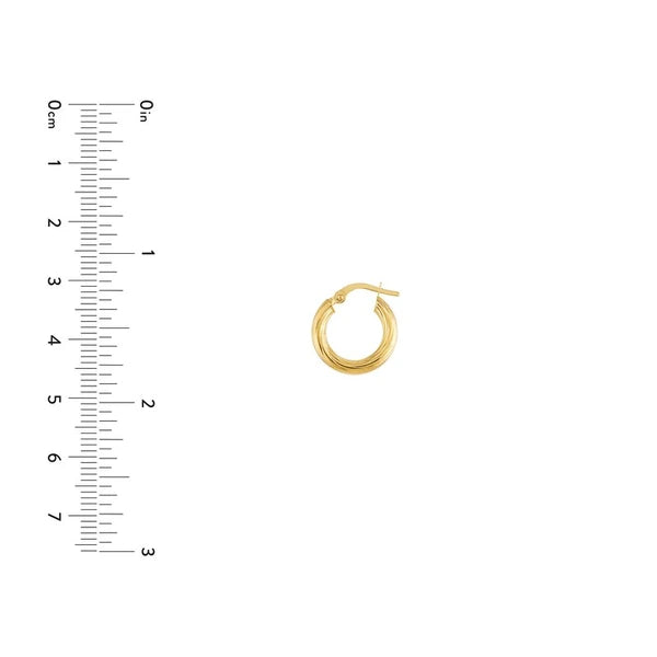 Twisted Tube Mini Hoop Earrings