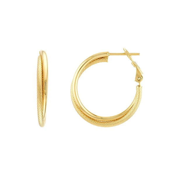 Entwined Hoop Earrings with Omega Back