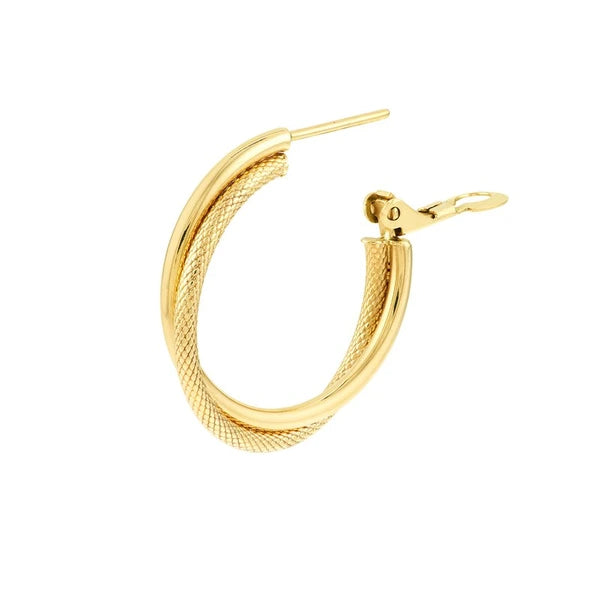 Entwined Hoop Earrings with Omega Back