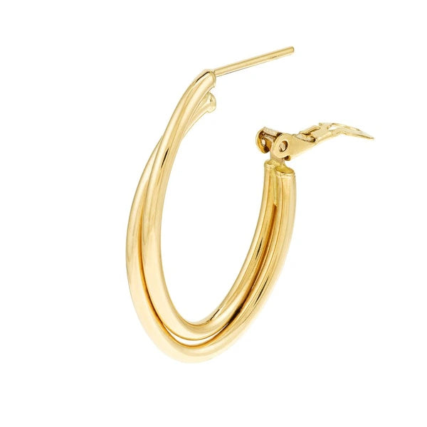 Interwoven Tube Oval Hoops with Omega Clip