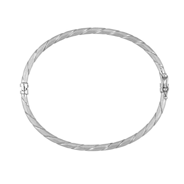 Twisted Brushed Hinged Bangle