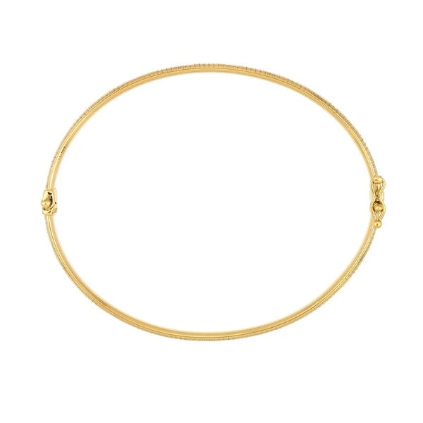 Diamond-Cut Tube Hinged Bangle