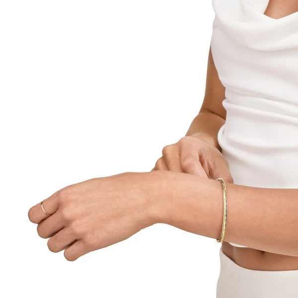 Diamond-Cut Tube Hinged Bangle