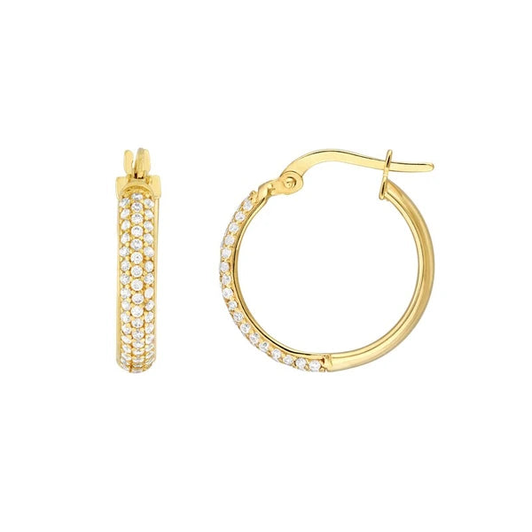Pavé CZ Hoop Earrings