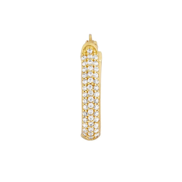 Pavé CZ Oval Hoop Earrings