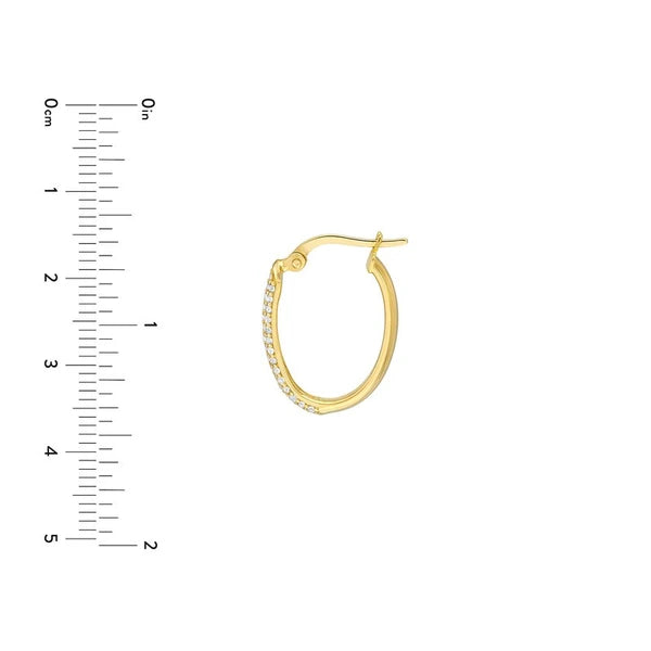 Pavé CZ Oval Hoop Earrings