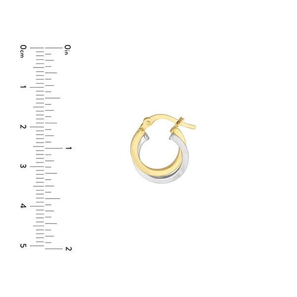 Two-Tone Interwoven Mini Hoop Earrings