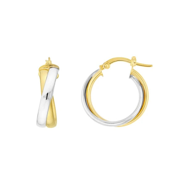 Two-Tone Interwoven Hoop Earrings