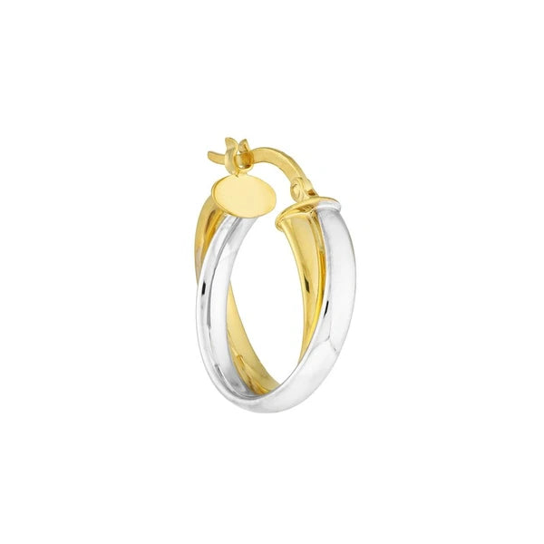 Two-Tone Interwoven Hoop Earrings