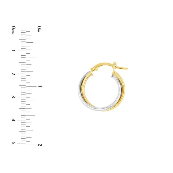 Two-Tone Interwoven Hoop Earrings