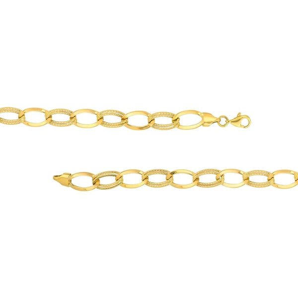 Textured Triple and Plain Link Bracelet