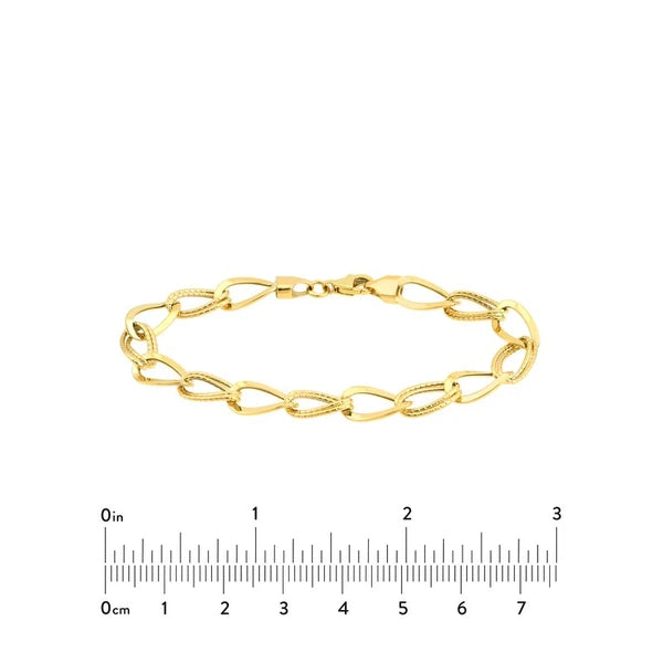 Textured Triple and Plain Link Bracelet