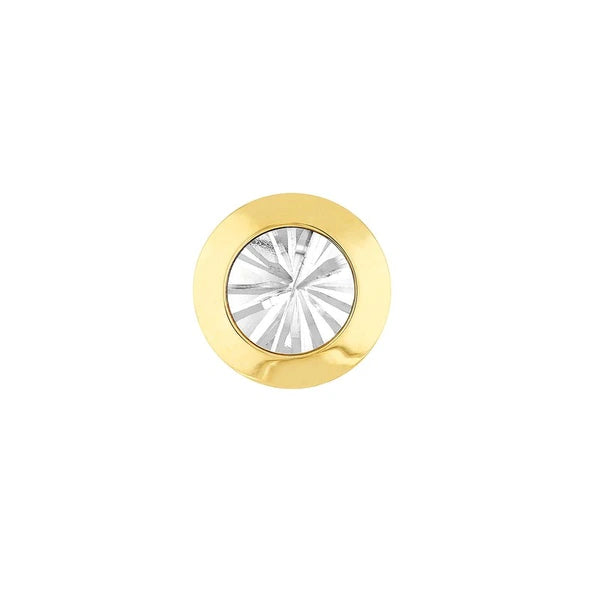 Two-Tone Circle Stud Earrings on Post Back