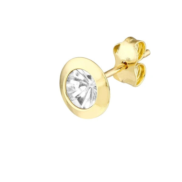 Two-Tone Circle Stud Earrings on Post Back