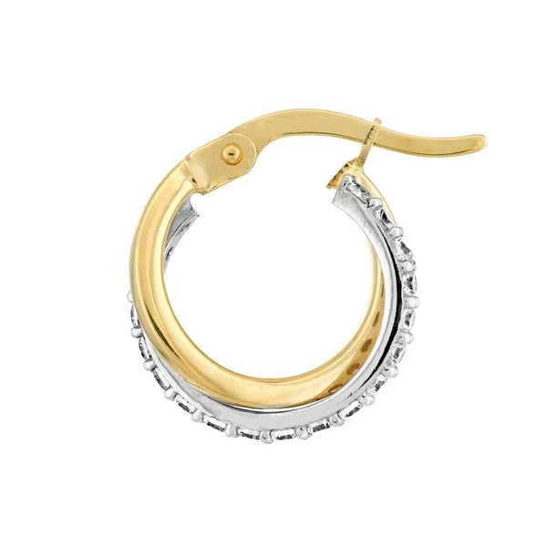 CZ Curved Mini Hoop Earrings