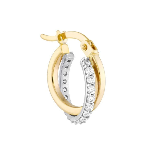 CZ Curved Mini Hoop Earrings