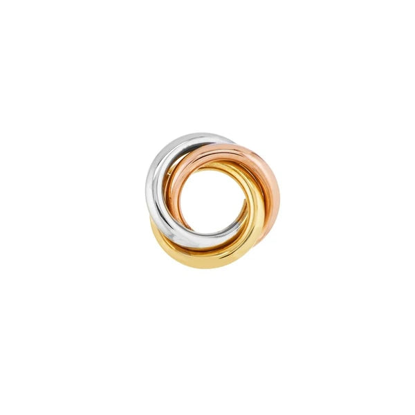 Tri-Color Open Love Knot Stud Earrings on Post Back