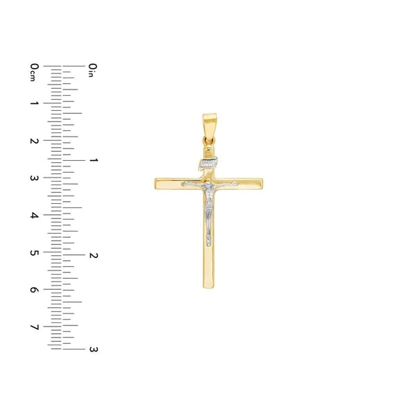 Two-Tone Large Crucifix Pendant