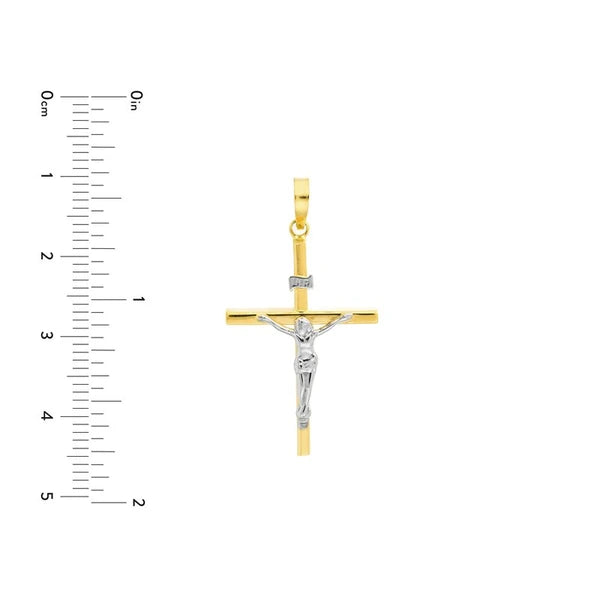 Vertical Flat Tube Cross w/Crucifix