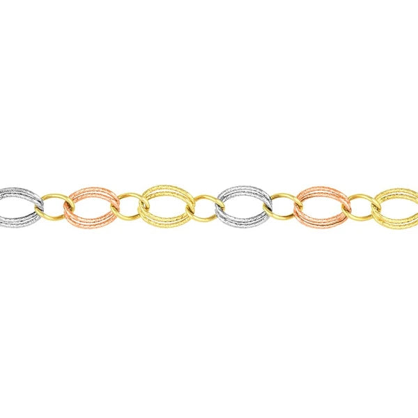 Tri-Colored Textured Link Bracelet