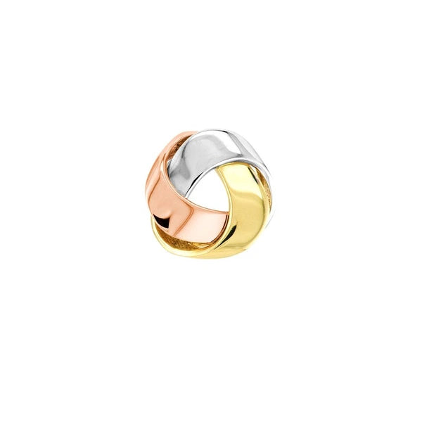 Tri-Color Flat Love Knot Stud Earrings