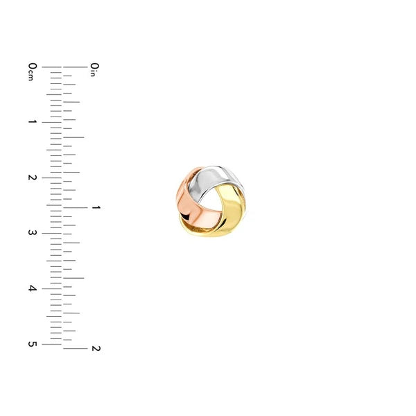 Tri-Color Flat Love Knot Stud Earrings