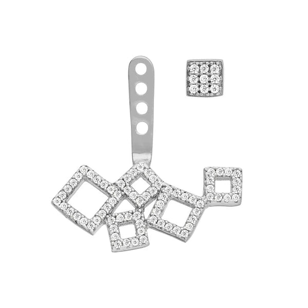 Multi Cube CZ Stud Earrings