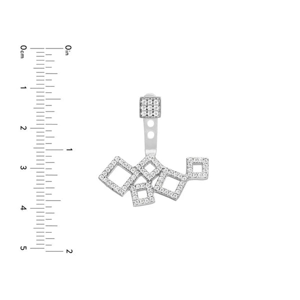 Multi Cube CZ Stud Earrings