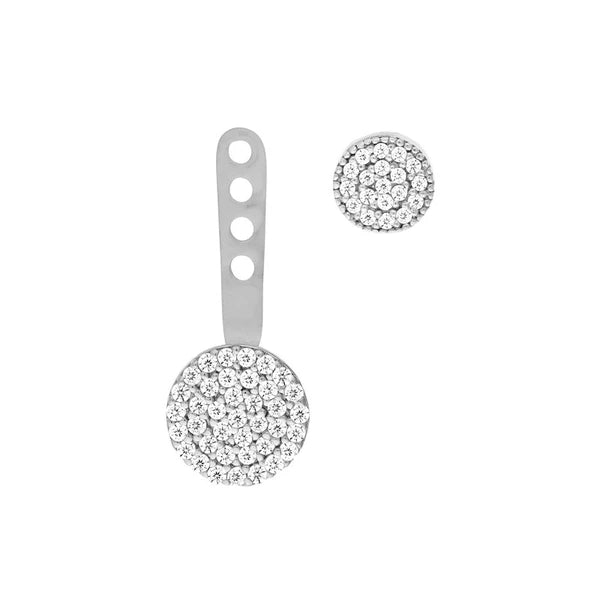 Sterling Silver CZ Double Circle Earring Jackets