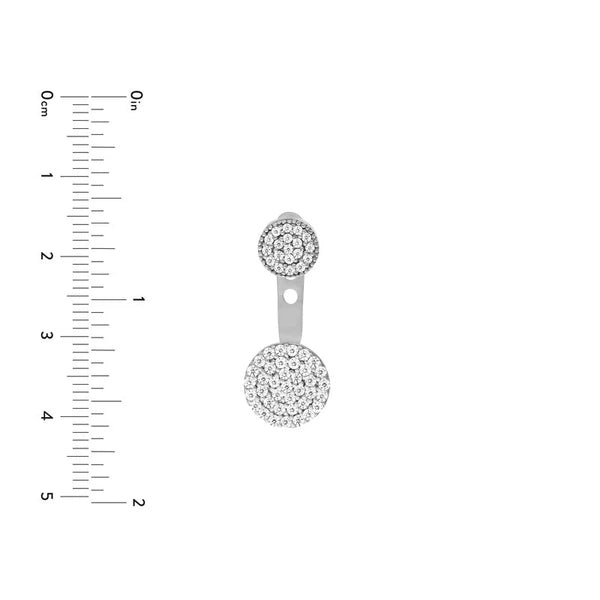 Sterling Silver CZ Double Circle Earring Jackets